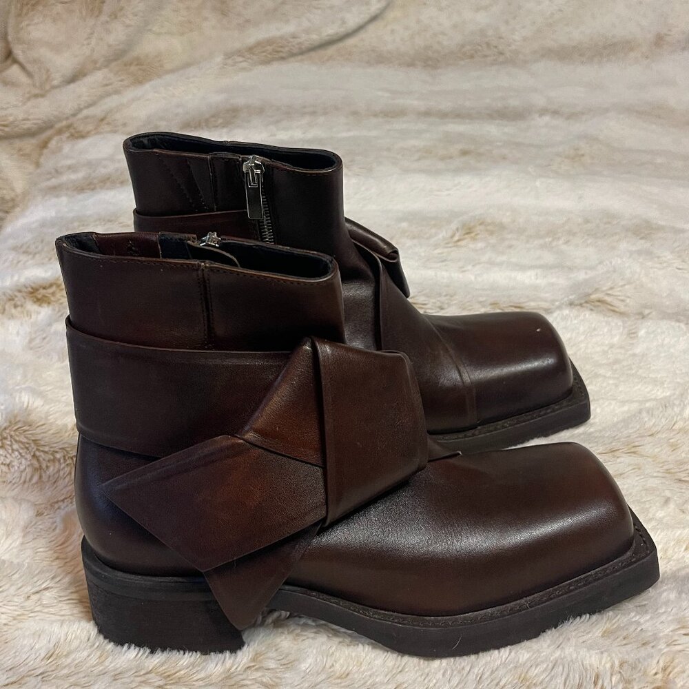 Acne Studios Musubi brown leather ankle boot size 7.5 - Picture 3 of 6